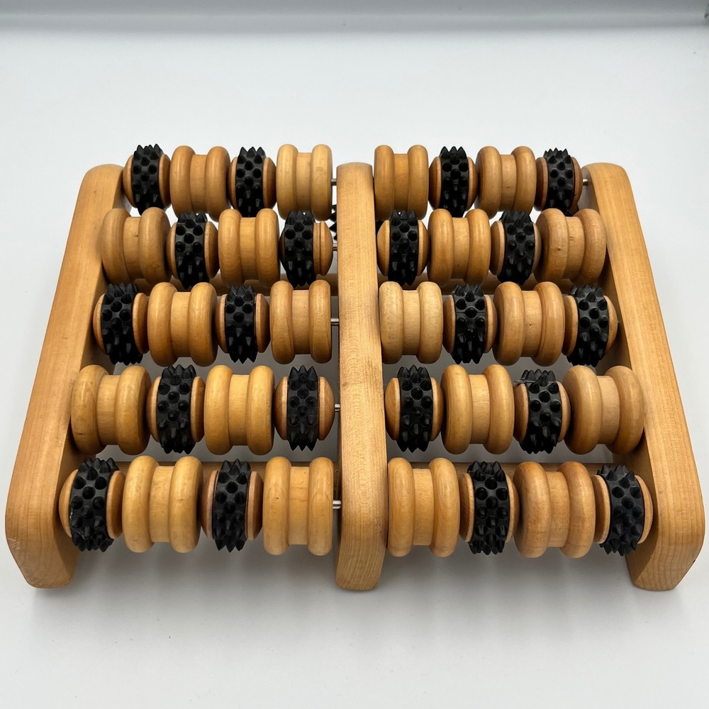Wooden Foot Massager‎ Roller Reflexology Stress Relief Pain Therapy